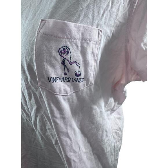"Vineyard Vines" Pink Pocket T-Shirt SZ XL Flamingo Beach Pocket Sailboat Summer - Picture 2 of 10